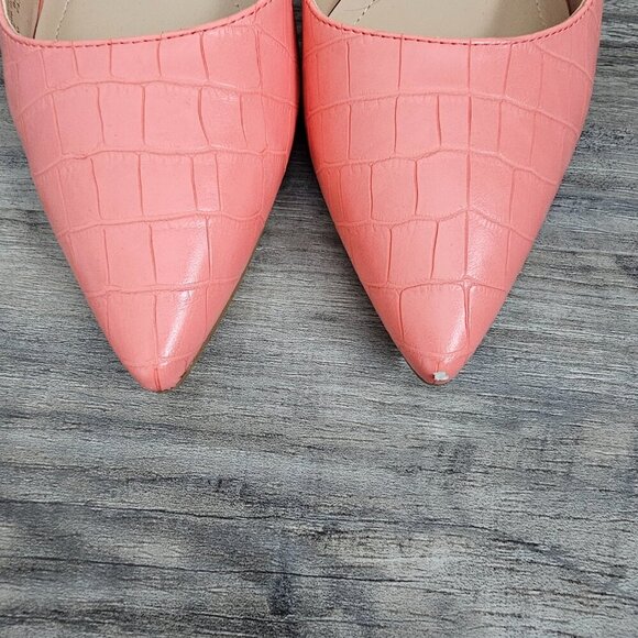 Alfani Babbsy Stepflex Croc Pointed Toe Pink Kitten Heel Slingback Pump NEW - Picture 7 of 11
